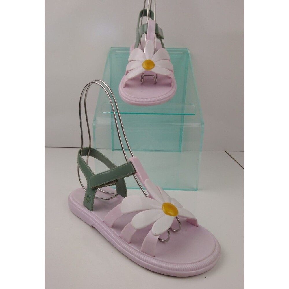 Mini Melissa Kids' Hip Bloomy Sandal Girls Size 4 Daisy Pink Green